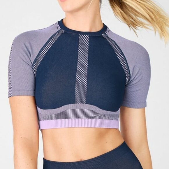 FABLETICS NWT Purple "Jessie" Seamless Crop Top- RARE - Picture 7 of 7